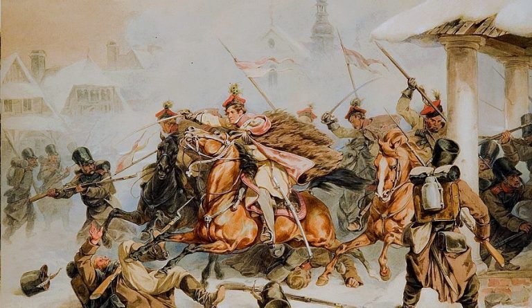 Szarża krakusów na Rosjan w Proszowicach 1846